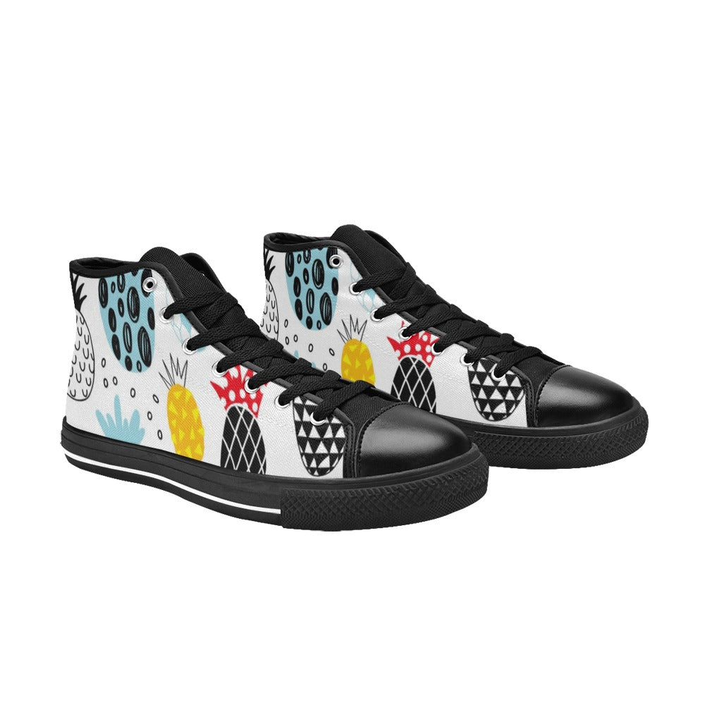 Crazy Pineapples - Women's High Top Canvas Shoes