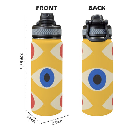 Eyes on Yellow - Insulated Water Bottle with Dual-Use Lid (18oz) Insulated Water Bottle with Dual-Use Lid (18oz) Printed Offshore