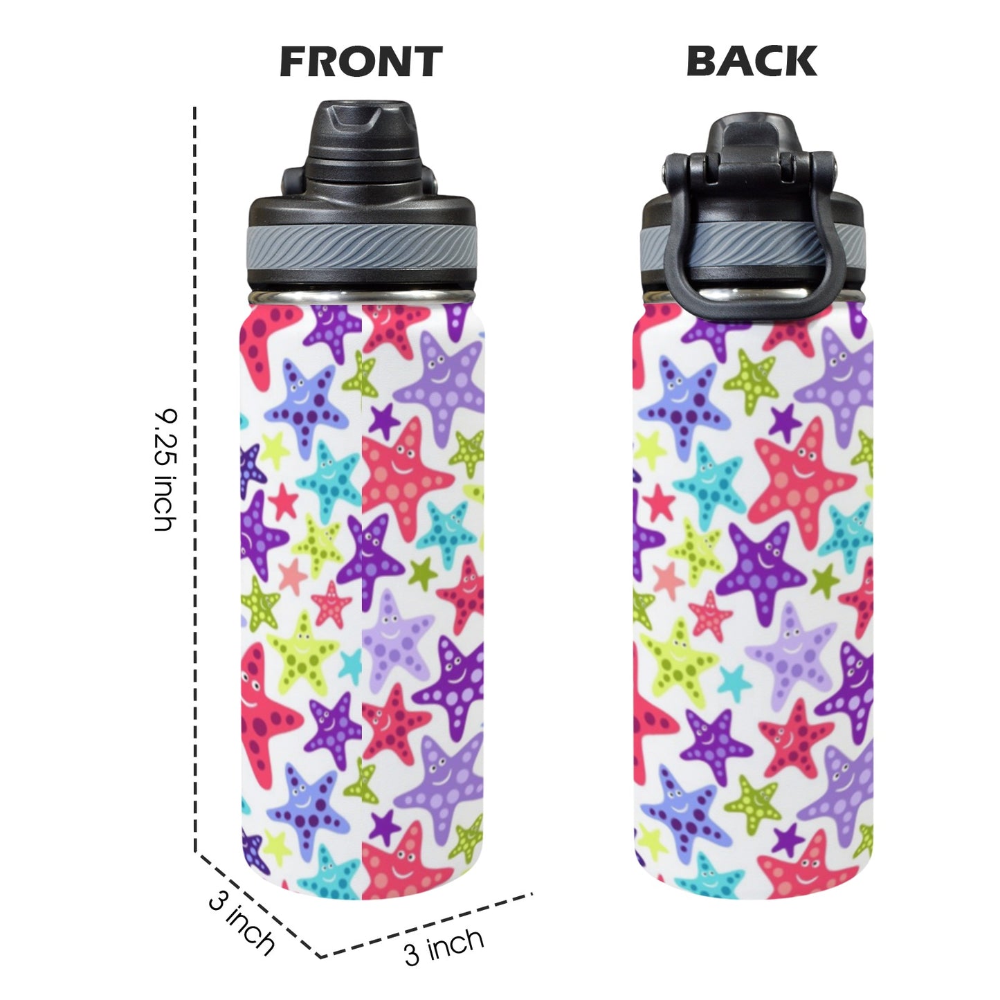 Starfish - Insulated Water Bottle with Dual-Use Lid (18oz) Insulated Water Bottle with Dual-Use Lid (18oz) Printed Offshore