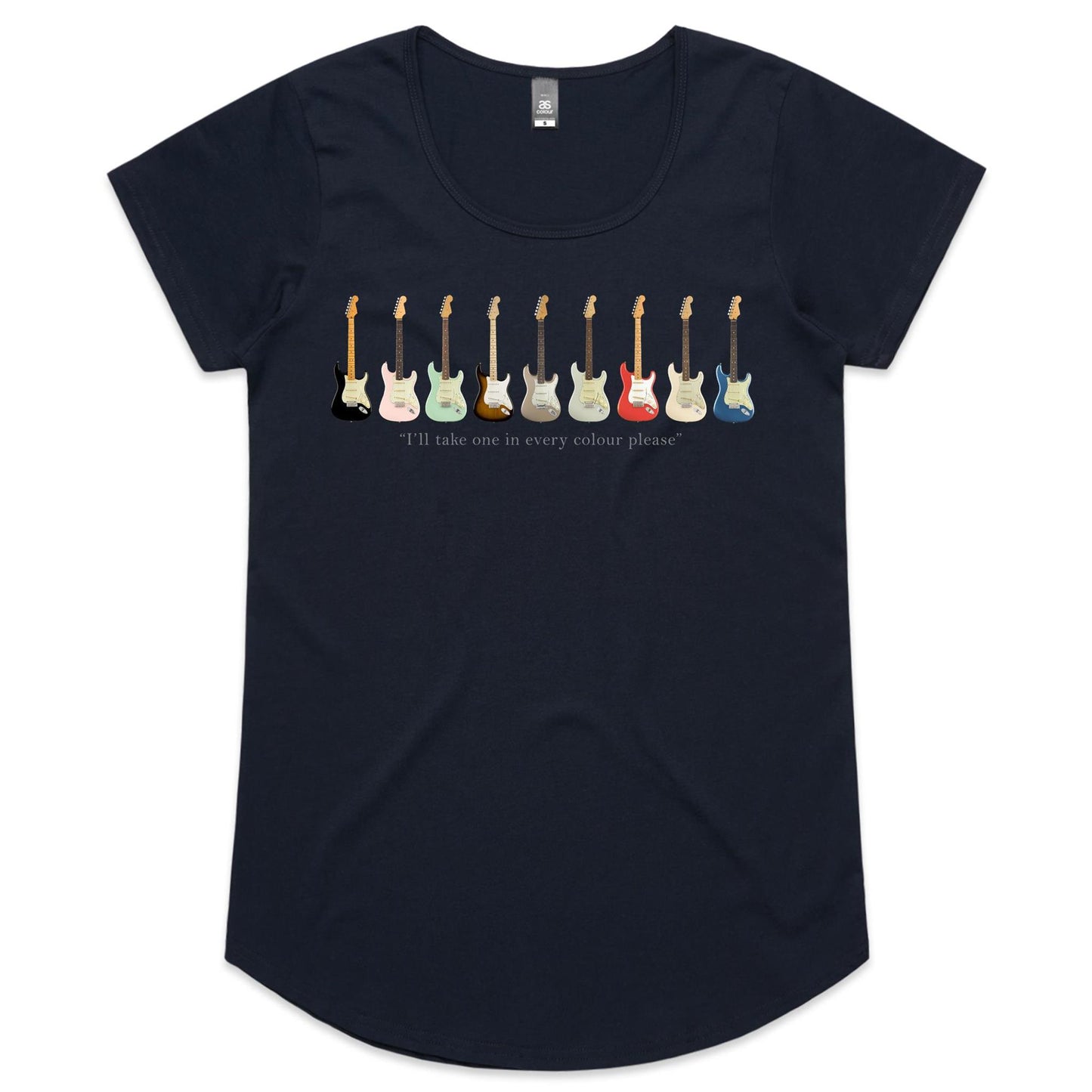 Guitars In Every Colour - Womens Scoop Neck T-Shirt