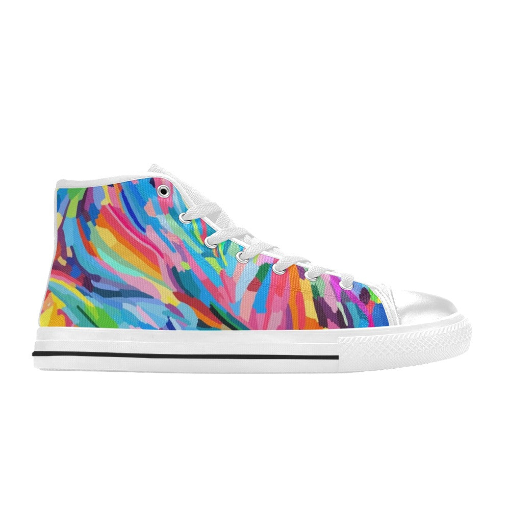 Brushstrokes - Men's High Top Canvas Shoes