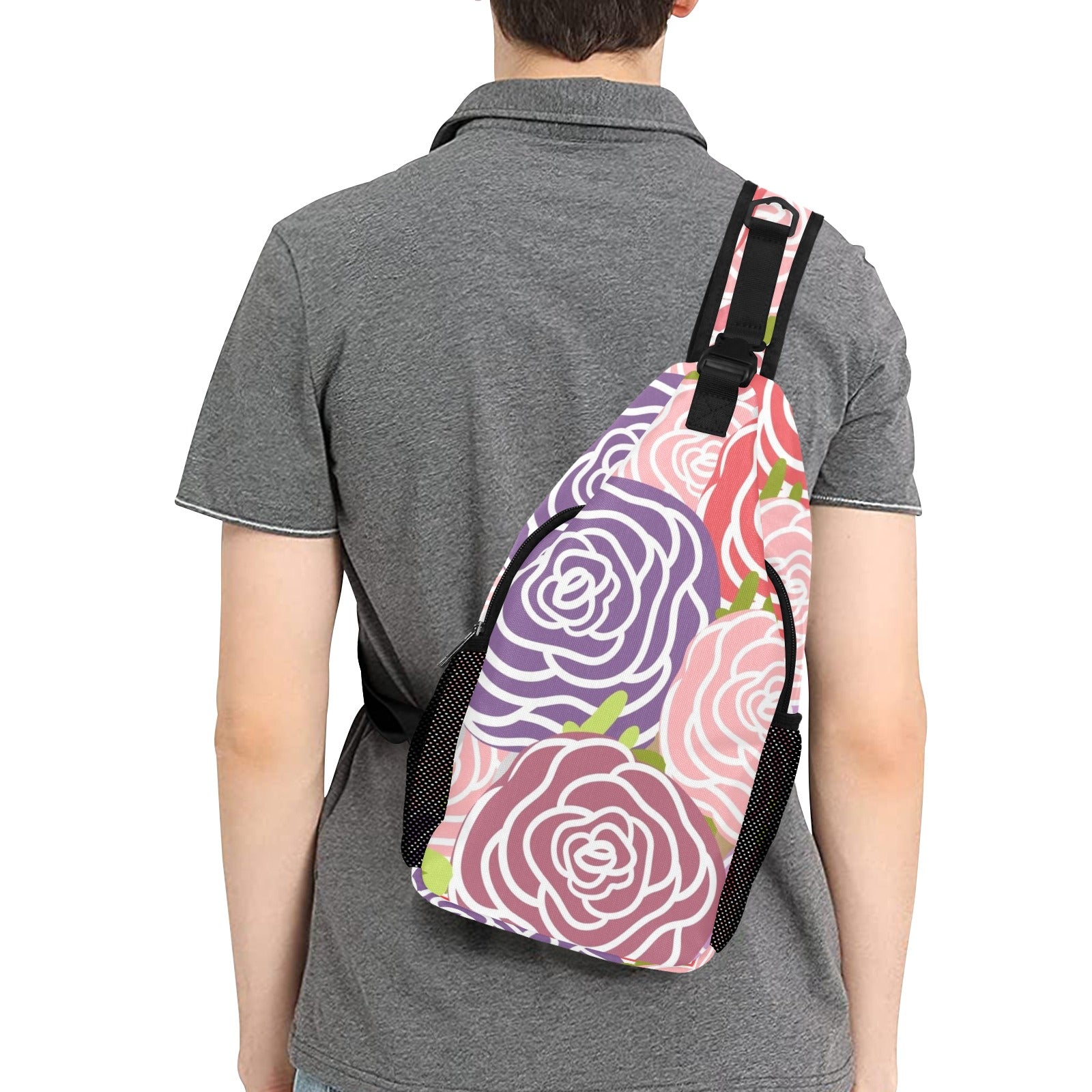 Abstract Roses - Cross-Body Chest Bag Cross-Body Chest Bag