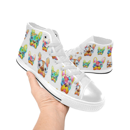 French Bulldog - Women's High Top Canvas Shoes