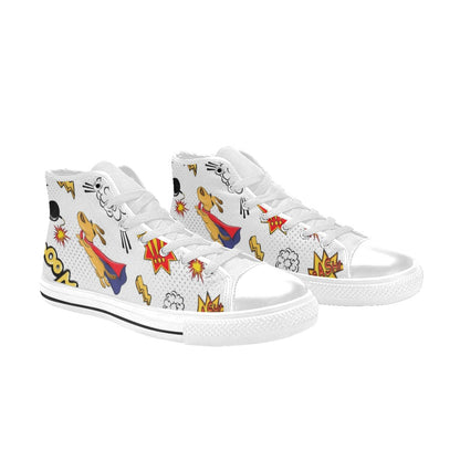 Super Dog - Kids High Top Canvas Shoes