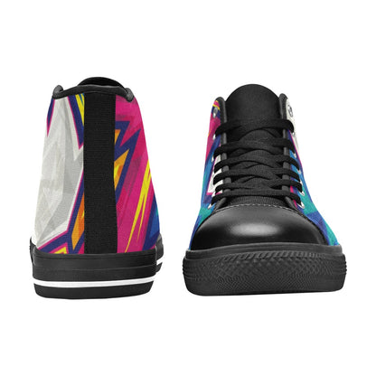 Abstract Bright - Women's High Top Canvas Shoes