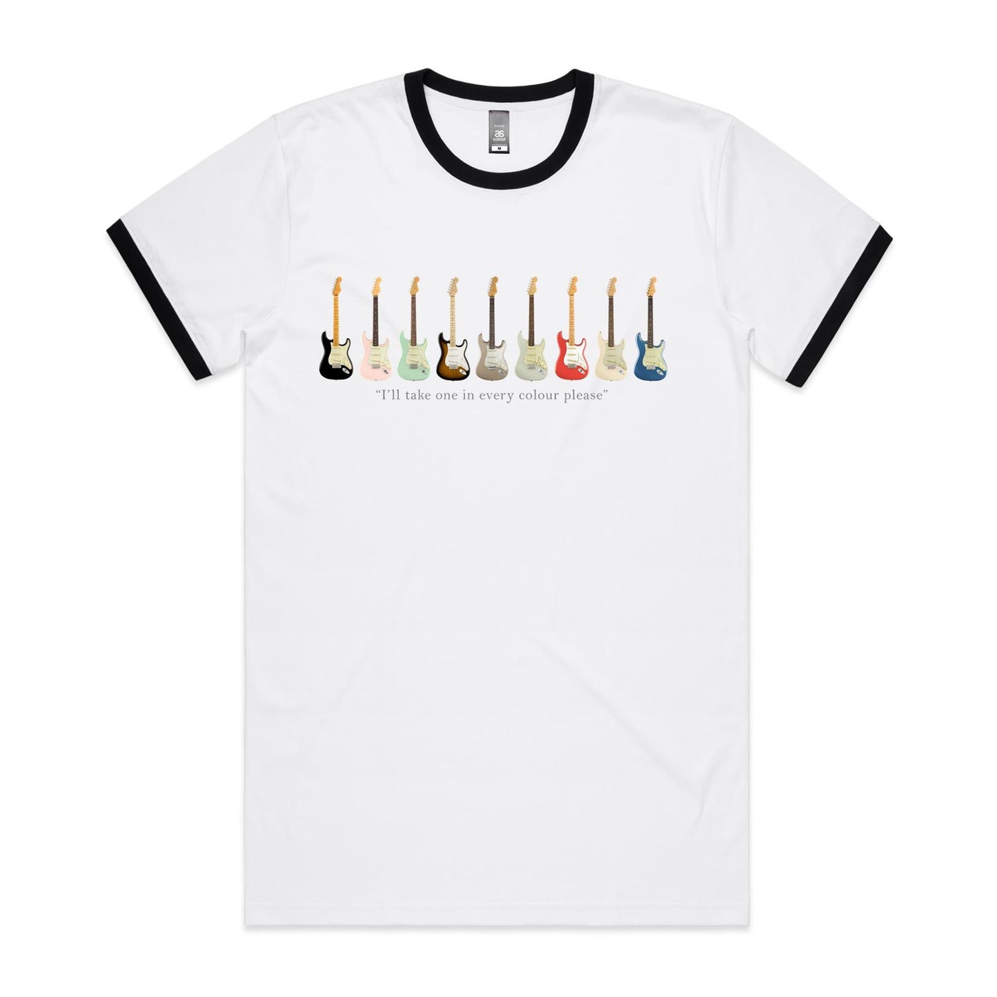 Guitars In Every Colour - Staple Ringer Tee