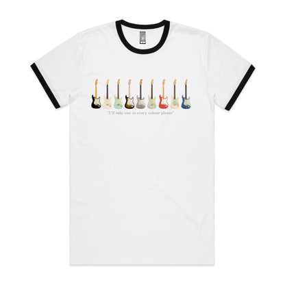 Guitars In Every Colour - Staple Ringer Tee