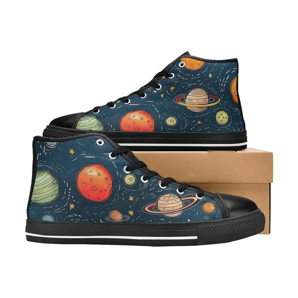 Galaxy - Men's High Top Canvas Shoes