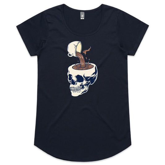 Coffee Skull - Womens Scoop Neck T-Shirt