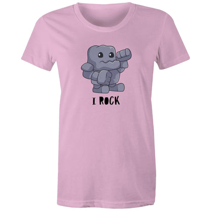 I Rock - Womens T-shirt Pink Womens T-shirt Music