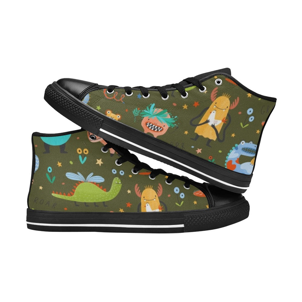 Monsters - Women's High Top Canvas Shoes