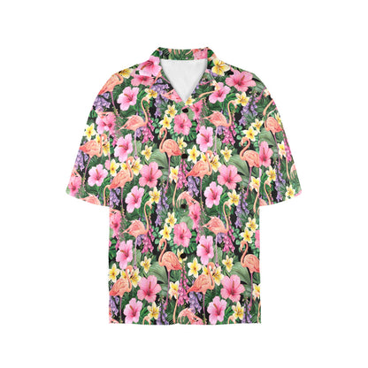 Flamingo Jungle - Womens Hawaiian Shirt