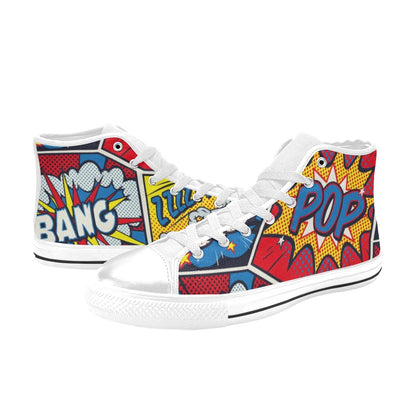 Comic Book - Kids High Top Canvas Shoes