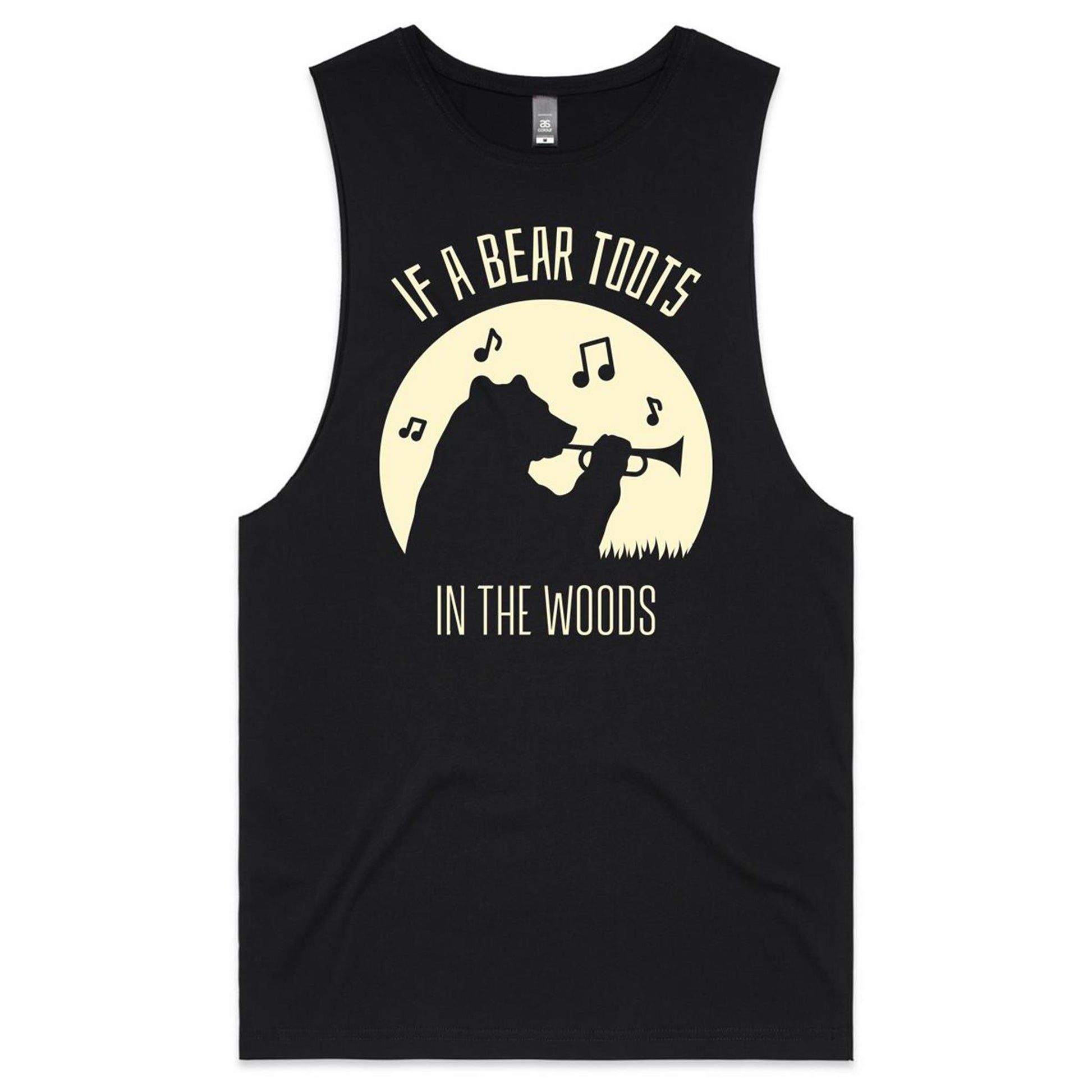 If A Bear Toots In The Woods, Trumpet Player - Mens Tank Top Tee Black Mens Tank Tee