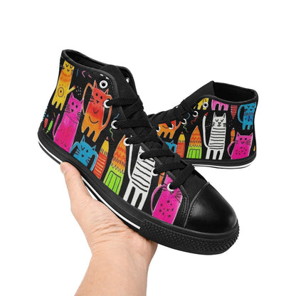 Colourful Cats - Men's High Top Canvas Shoes