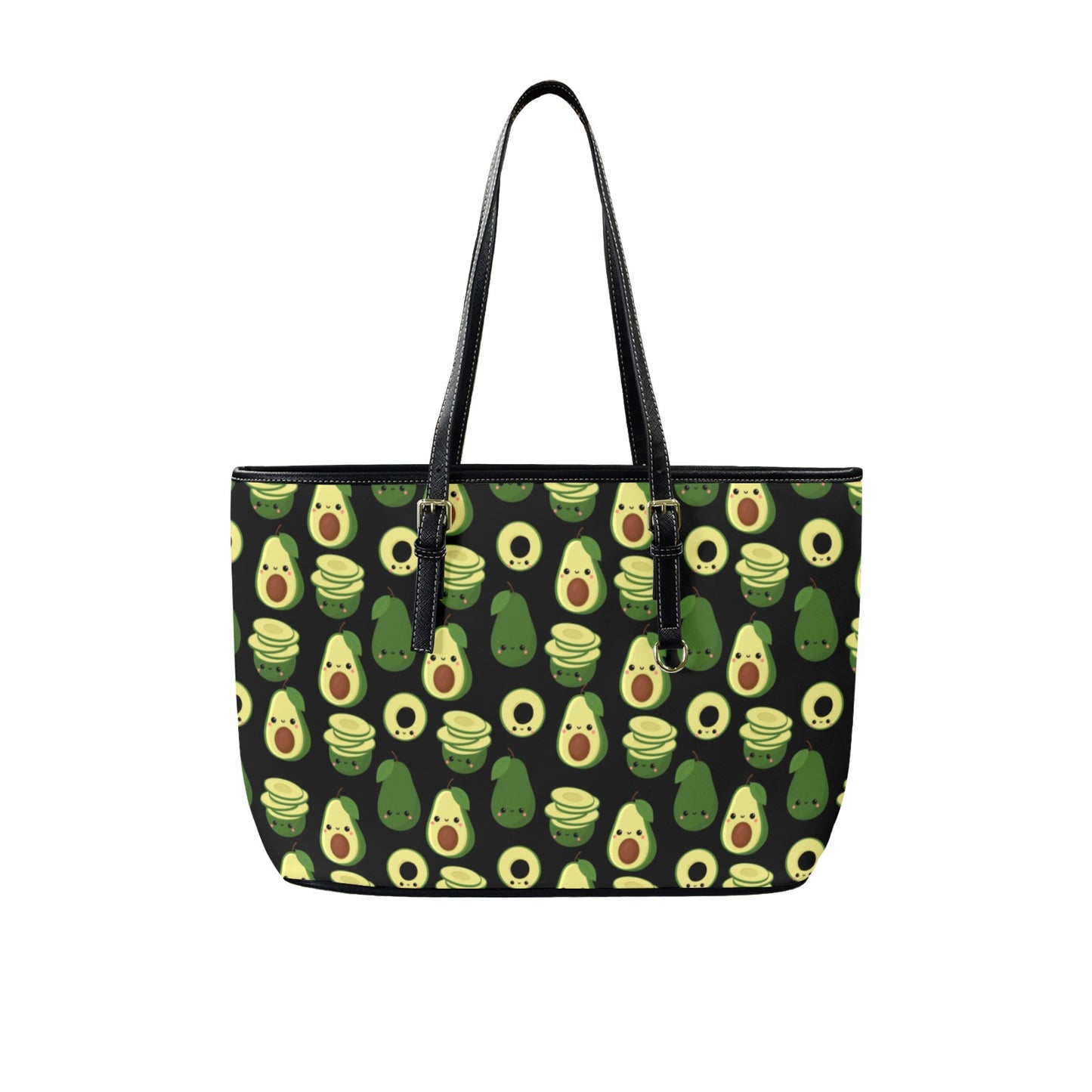 Cute Avocados - Leather Tote Bag-Large