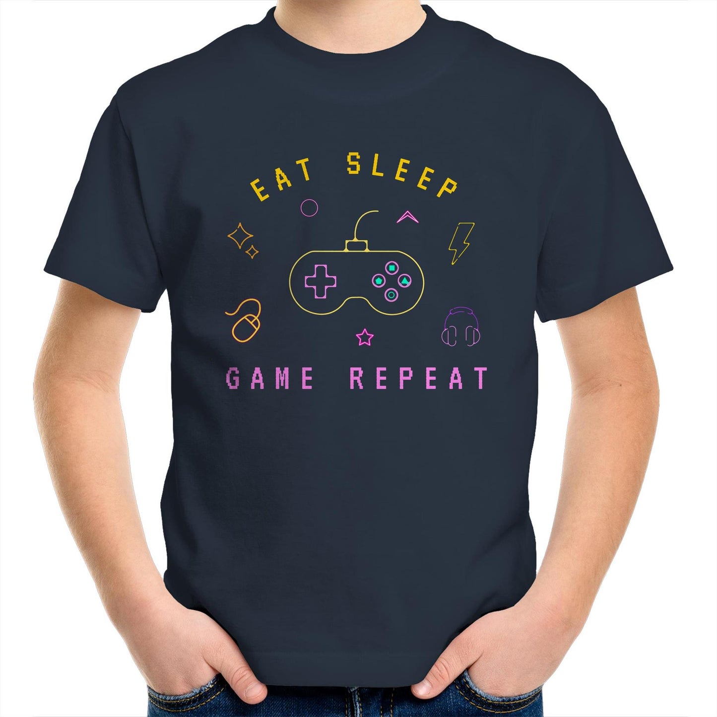 Eat, Sleep, Game, Repeat - Kids Youth T-Shirt