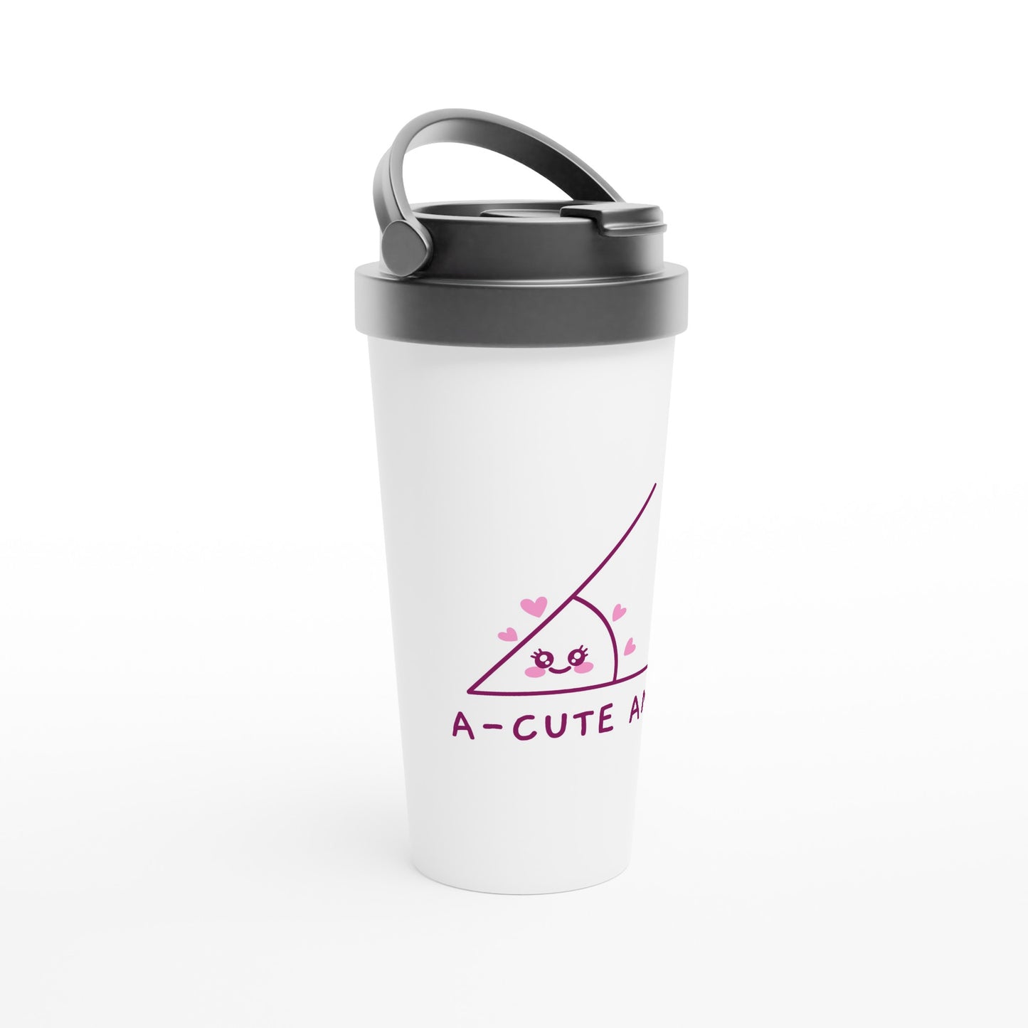 A-Cute Angle - White 15oz Stainless Steel Travel Mug Travel Mug Globally Fulfilled Maths