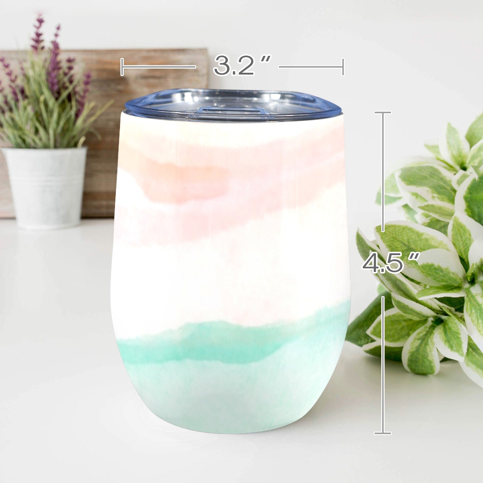 Pastel Stripes - 12oz Wine Tumbler 12oz Wine Tumbler Printed Offshore