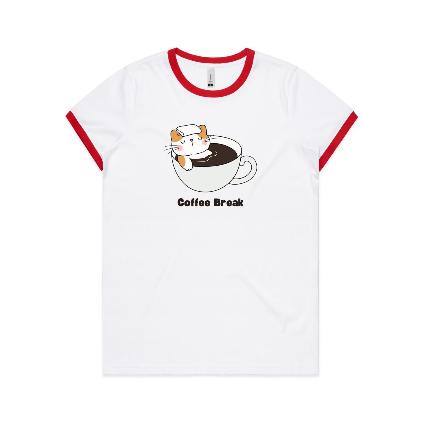 Cat Coffee Break - Women's Ringer Tee