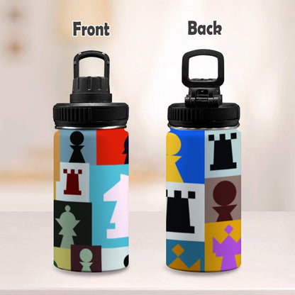 Colourful Chess - Kids Water Bottle with Chug Lid (12 oz)