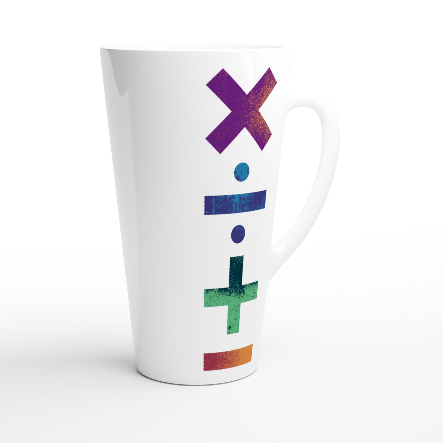 Math Symbols - White Latte 17oz Ceramic Mug Latte Mug Globally Fulfilled Maths Science