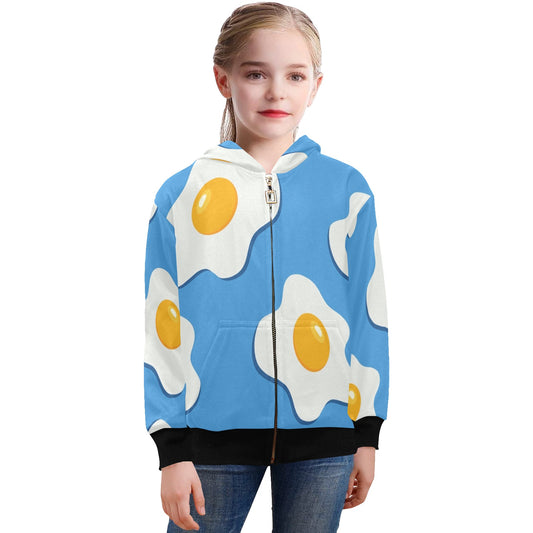 Fried Eggs - Senior Girls Zip Up Hoodie