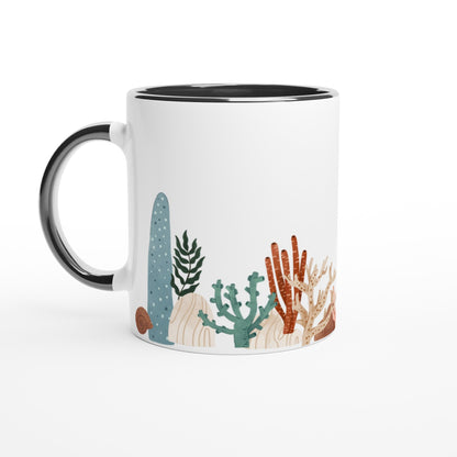 Coral Garden - White 11oz Ceramic Mug with Colour Inside Ceramic Black Colour 11oz Mug Environment