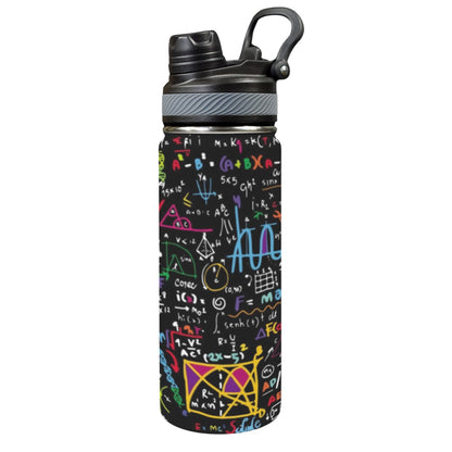 Math Scribbles - Insulated Water Bottle with Dual-Use Lid (18oz) Insulated Water Bottle with Dual-Use Lid (18oz) Maths Printed Offshore Science