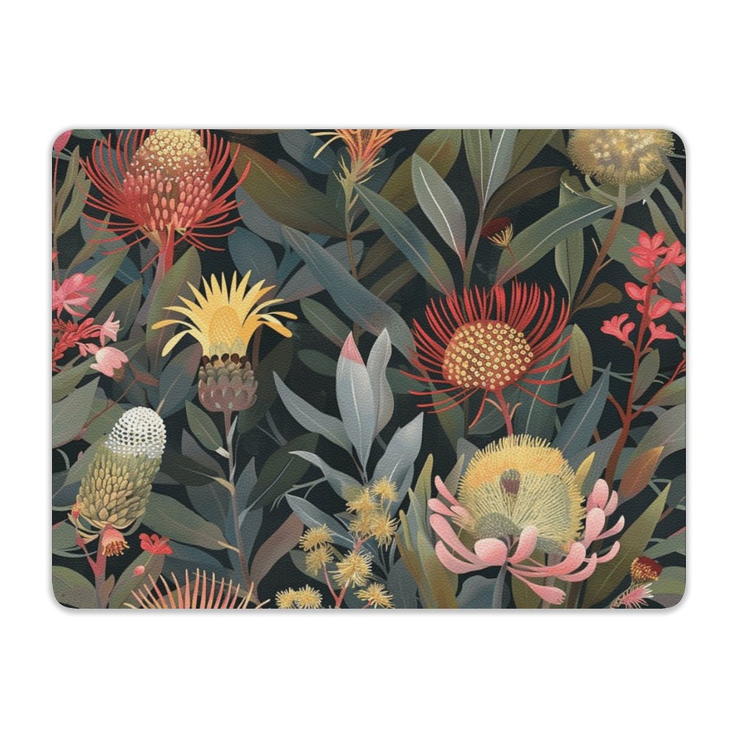 Australian Native Flowers - Leather Mouse Pad