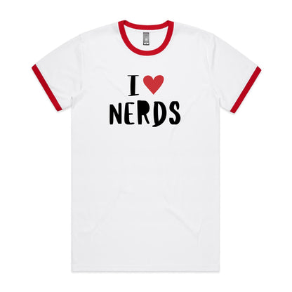 I Love Nerds, Red Heart - Staple Ringer Tee