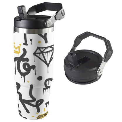 Graffiti Crown - 30oz Tumbler with Top Handle