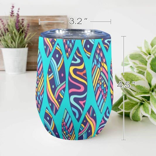 Surfboards - 12oz Wine Tumbler 12oz Wine Tumbler Printed Offshore Summer Surf