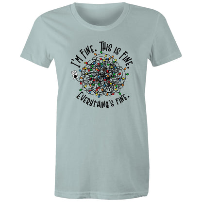 Tangled Christmas Lights, I'm Fine, This Is Fine, Everything Is Fine - Womens T-shirt