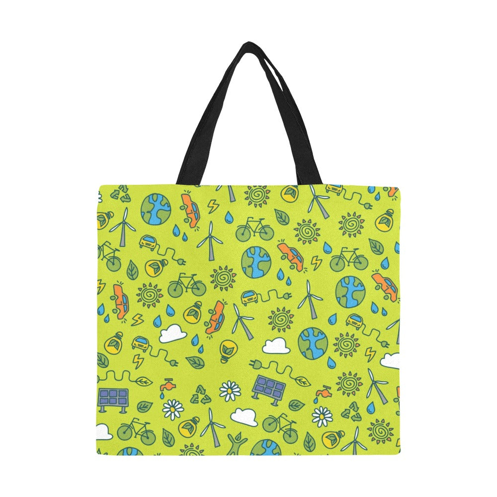 Go Green - Full Print Canvas Tote Bag Full Print Canvas Tote Bag