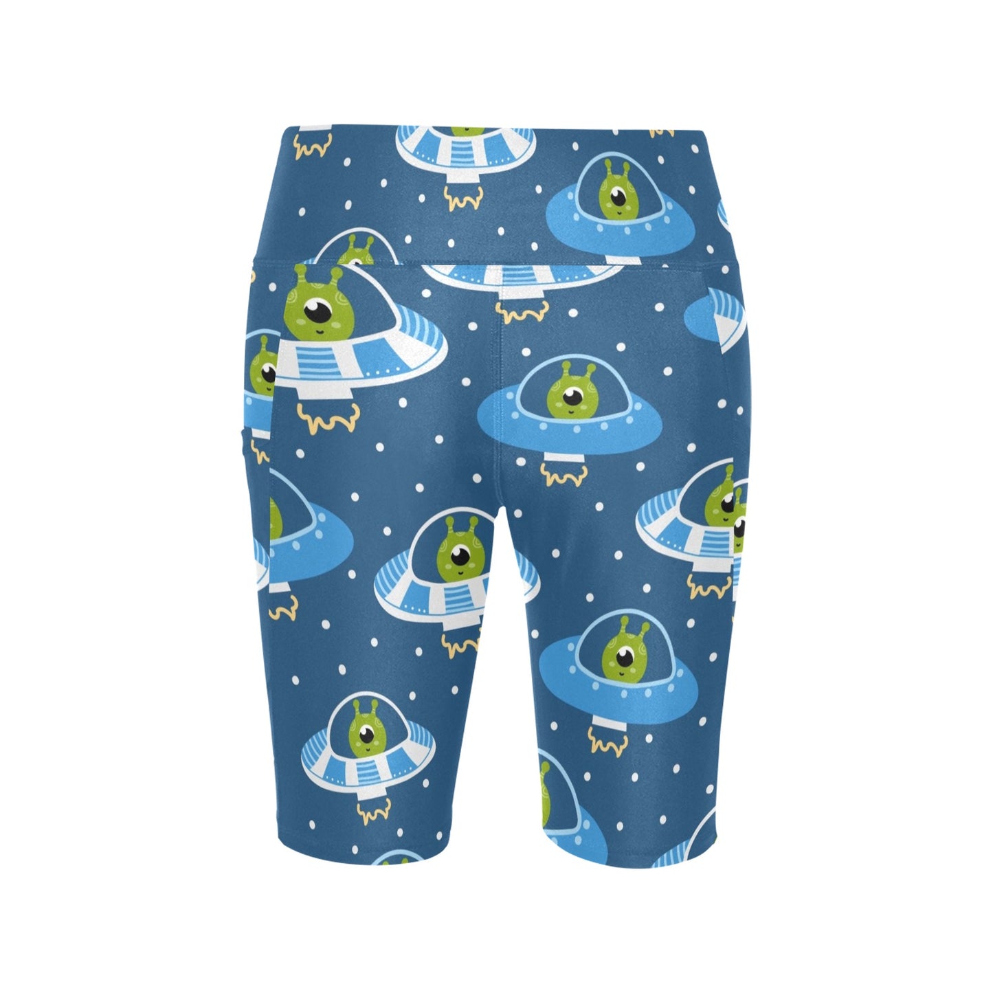 Cute Aliens in UFOs - Women's Bike Shorts