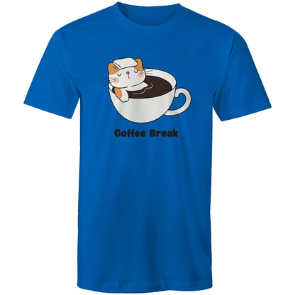 Cat Coffee Break - Mens T-Shirt Bright Royal Mens T-shirt animal Coffee