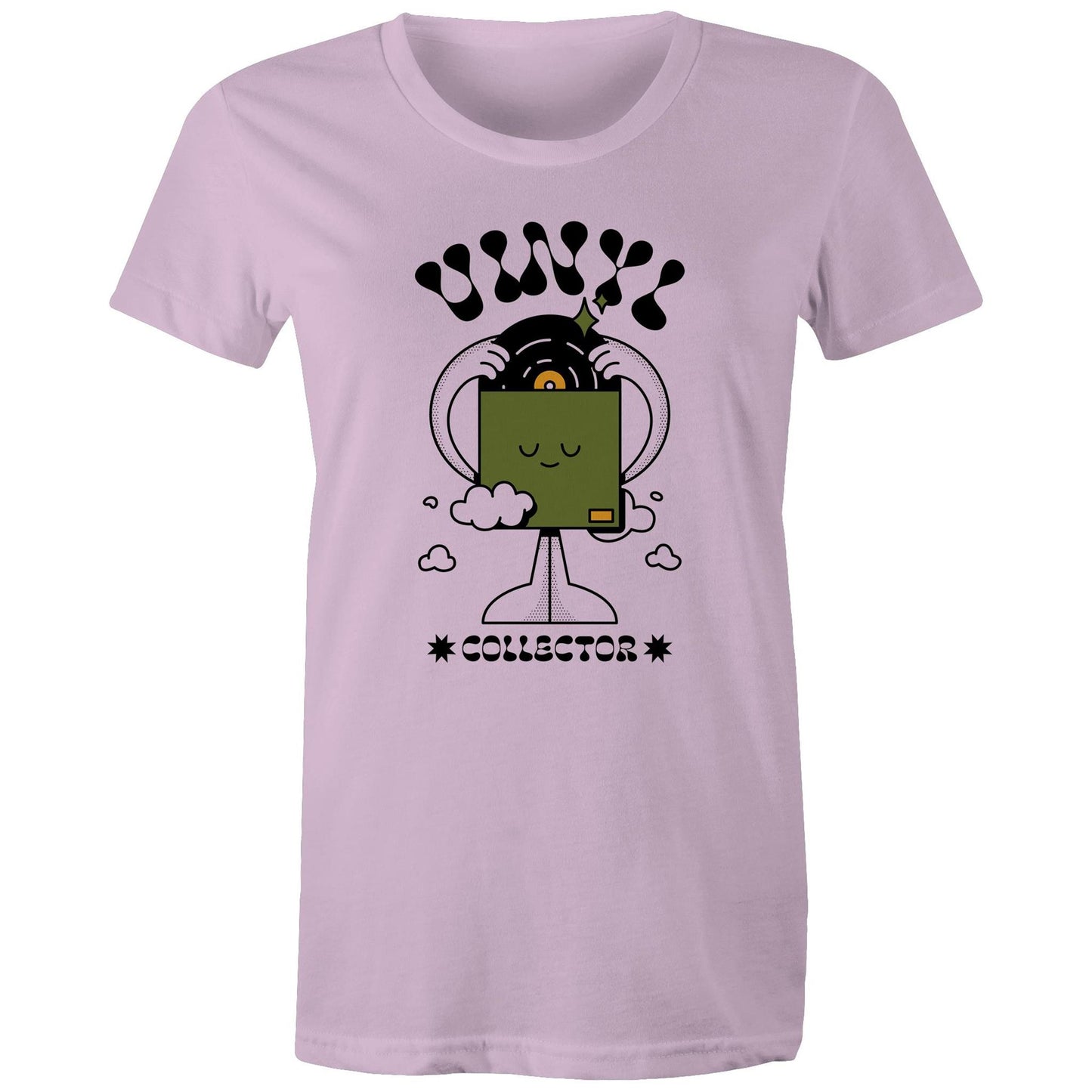 Vinyl Collector, Records - Womens T-shirt Lavender Womens T-shirt Music Printed In Australia Retro