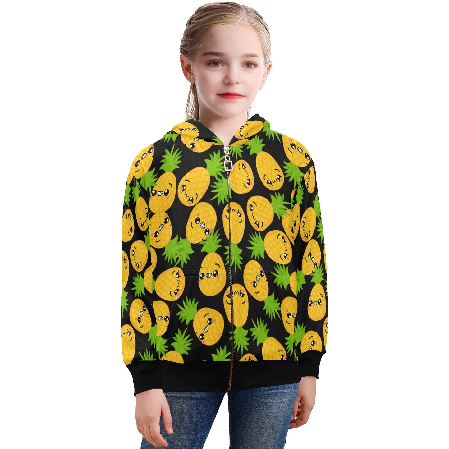 Cool Pineapples - Senior Girls Zip Up Hoodie