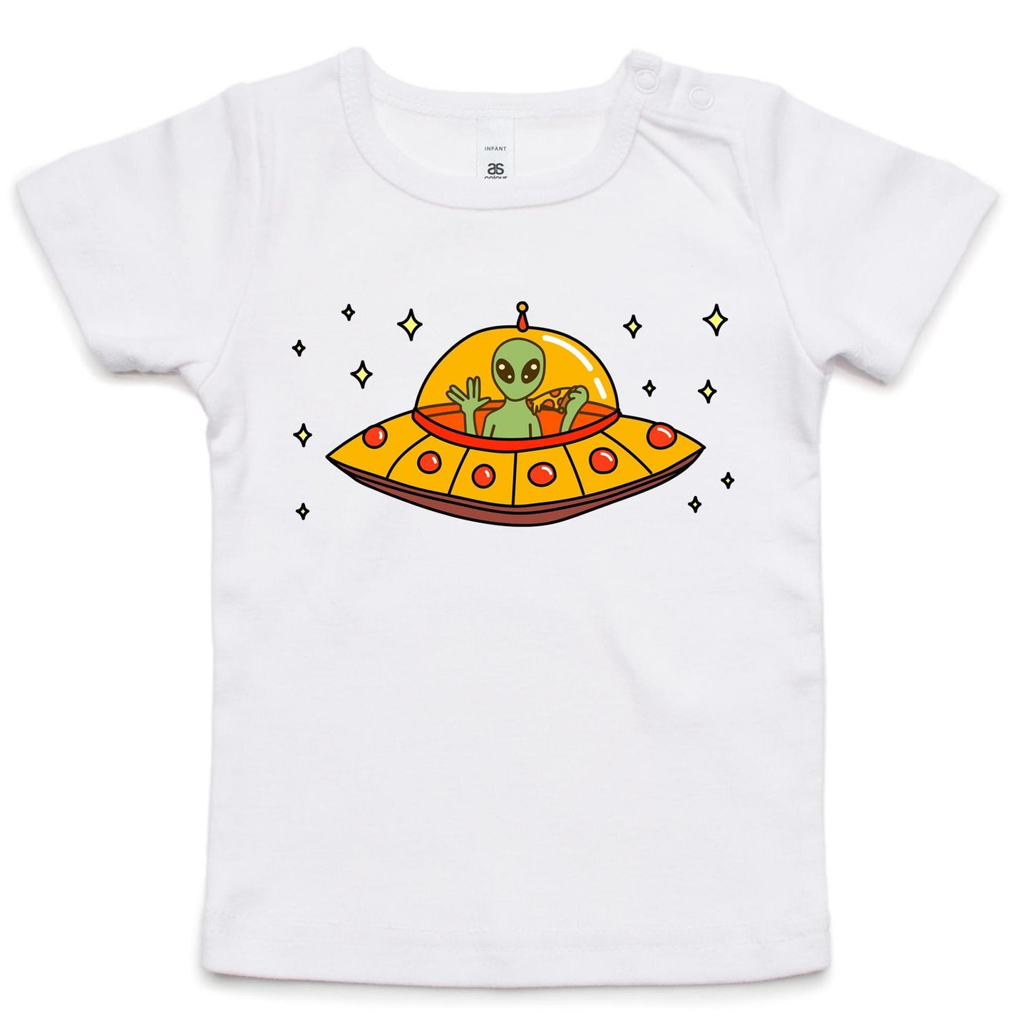 Alien Pizza - Baby T-shirt White Baby T-shirt Sci Fi