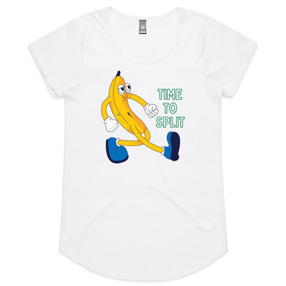 Banana, Time To Split - Womens Scoop Neck T-Shirt