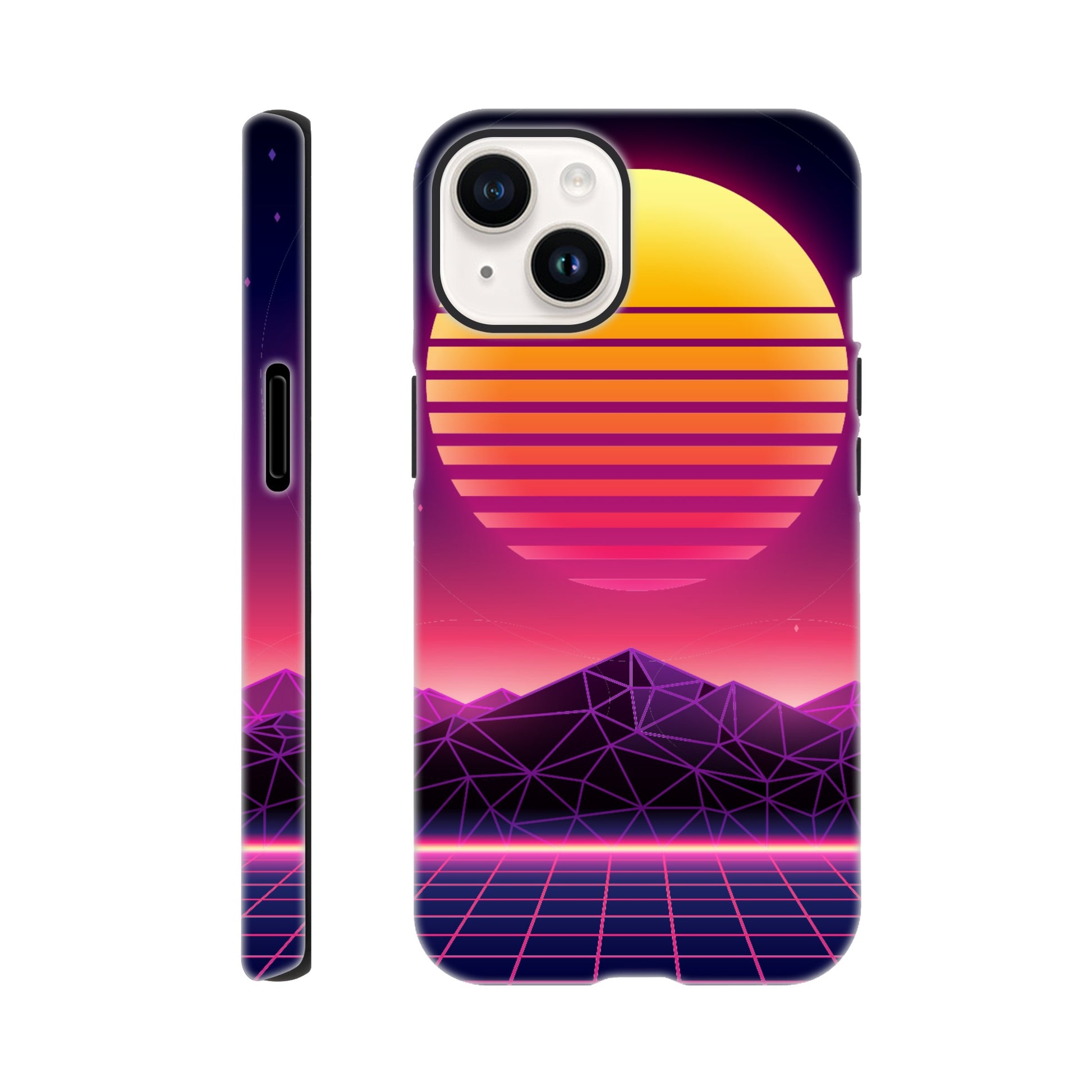 80's Sunrise - Phone Tough Case iPhone 14 Phone Case Games Globally Fulfilled Retro Sci Fi