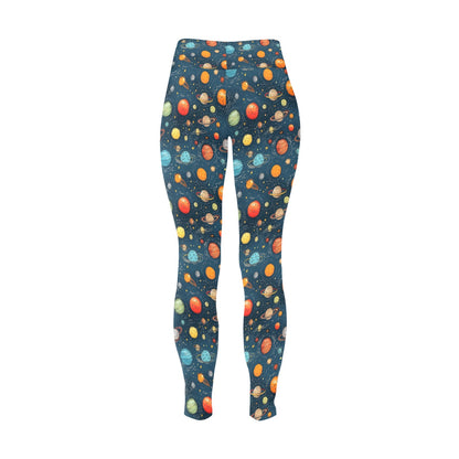 Galaxy - Womens High Waist Leggings (Sizes 16-22)