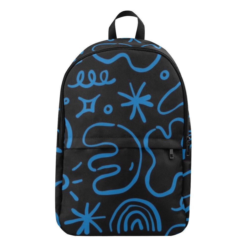 Blue Squiggle - Fabric Backpack for Adult Adult Casual Backpack