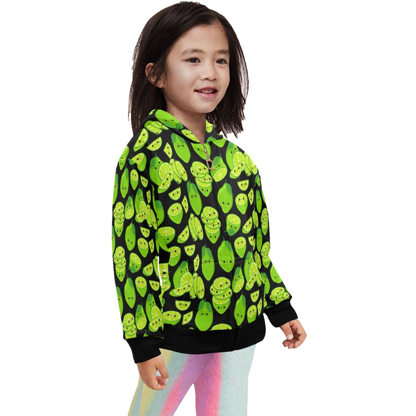 Cute Limes - Junior Girls Zip Up Hoodie