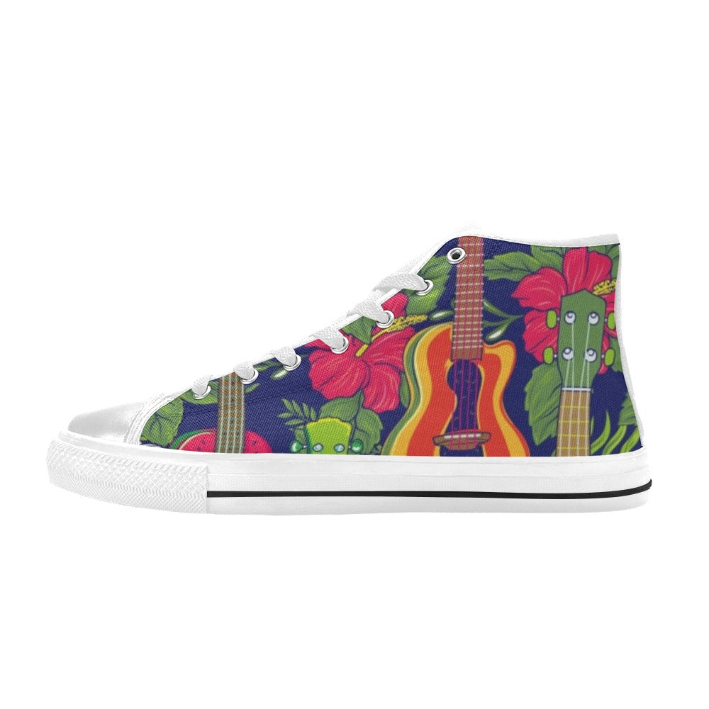 Ukulele - Women's High Top Canvas Shoes