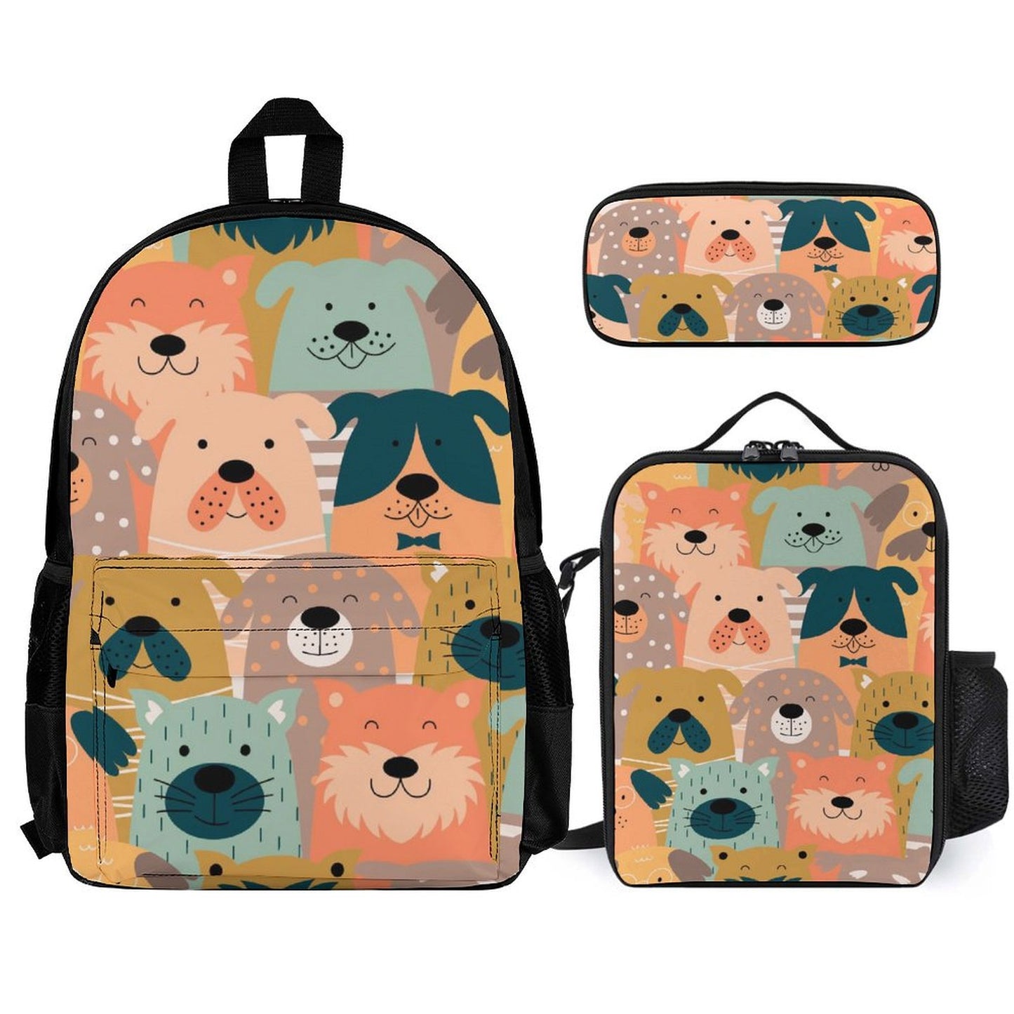 Lots Of Dogs - School Backpack Three Piece Set