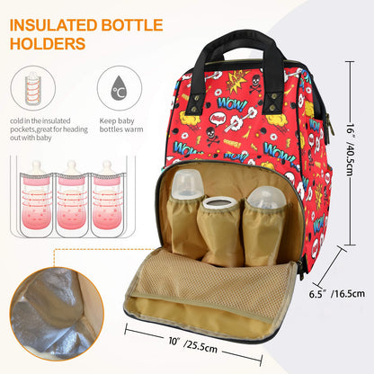 Comic Book Red - Multifunction Backpack