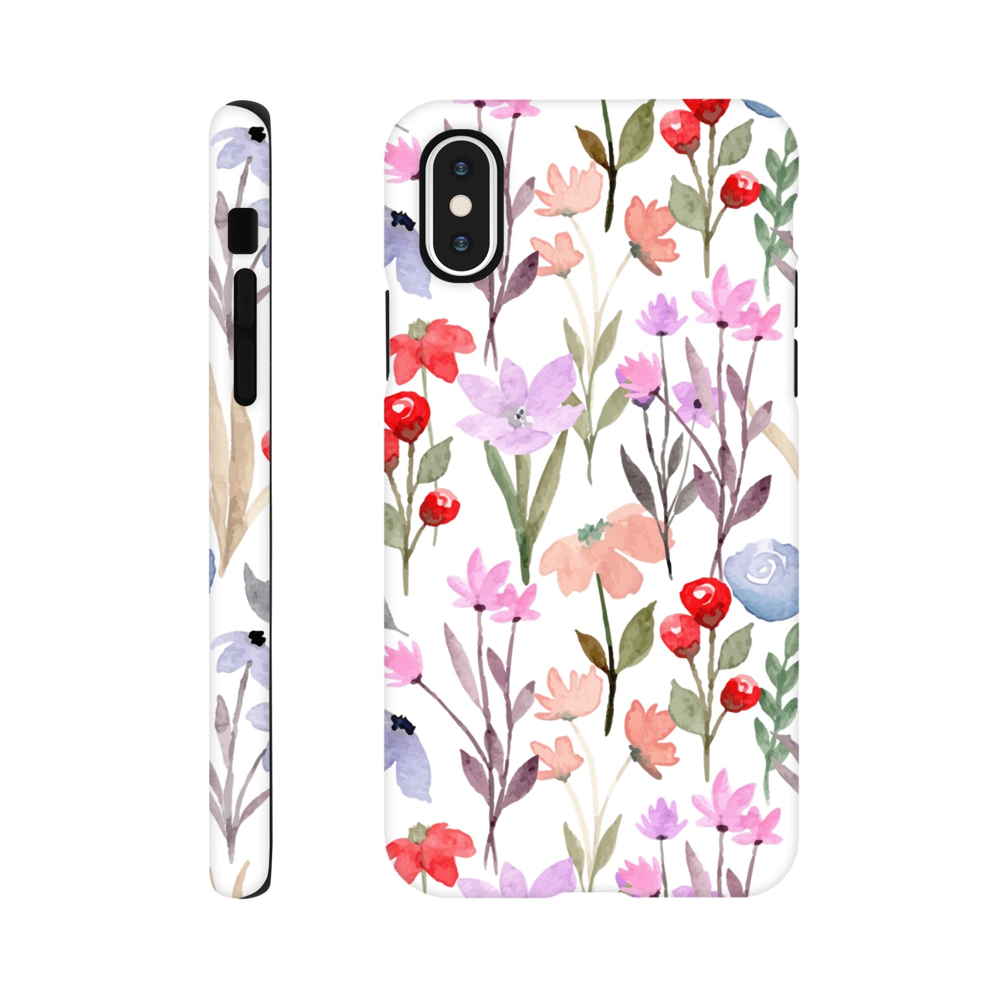 Watercolour Flowers - Phone Tough Case iPhone XS Phone Case Globally Fulfilled Plants