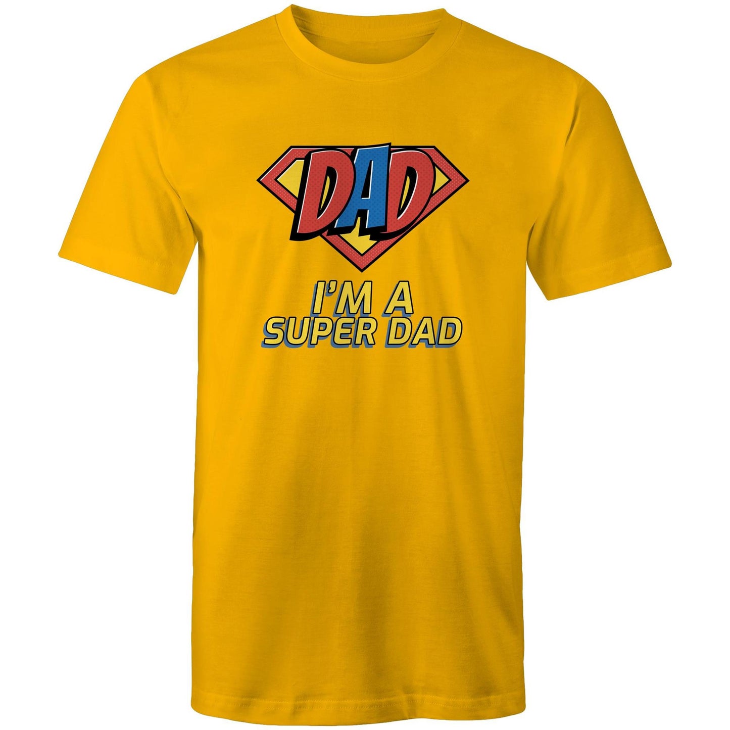 I'm A Super Dad - Mens T-Shirt Gold Mens T-shirt Dad Printed In Australia